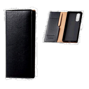 【日本直邮】ELECOM XPERIA 5专用RICERCA系列仿皮手机壳 黑色