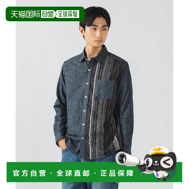 日本直邮BEAMS HEART 针织拼接法兰绒衬衫 支付后1h可退外套图片