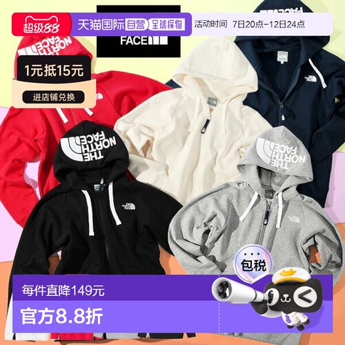 日本直邮The North Face 北面 女士加绒连帽卫衣 REARVIEW FULL Z