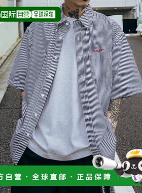1h可退 日本直邮Subciety 男士条纹按钮领衬衫 15022006新款