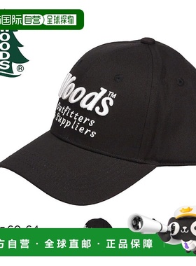 日本直邮WOODS 90WDS 034 男士黑色刺绣棉质运动帽 UV防晒户外棒