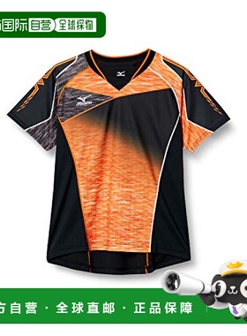 【日本直邮】Mizuno美津浓女士网球衫黑色橙色透气凉爽62JA7211