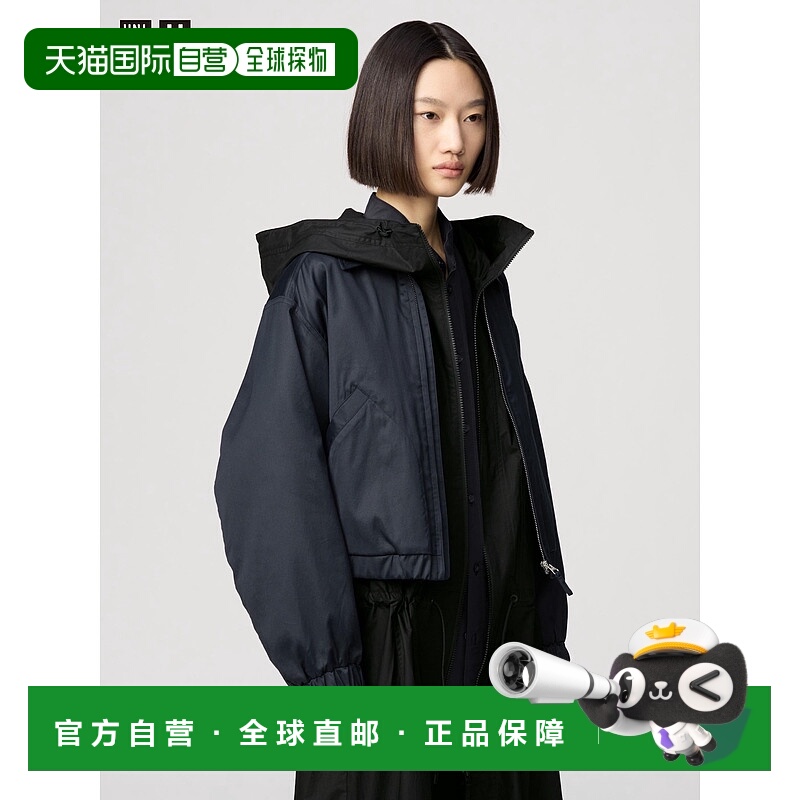 日潮跑腿UNIQLO优衣库 拉链短款宽松夹克 09 BLACK WOMEN XS 4769