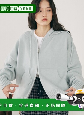 1h可退 日本直邮merlot 男女同款 双拉链针织连帽衫 宽松落肩设计