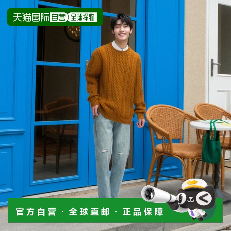 1h可退 日本直邮Johnstons of Elgin 男士经典款羊绒圆领毛衣 211