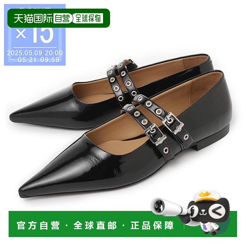 日本直邮Ganni 女款平底鞋 黑色 女士 s2508 099 black EYELETS B