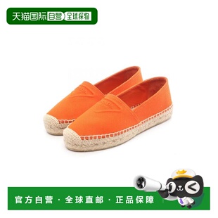 日本直邮中古Prada普拉达女S级99新Slip-ons无带(或无扣)便鞋帆布
