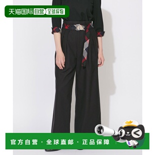 女士高腰宽松裤 1h可退 CRESTBRIDGE LABEL 格纹腰 日本直邮BLUE