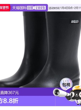 日本直邮AIGLE 米莉卡中筒橡胶雨靴 ZZFNB67001 黑色 防水耐用手