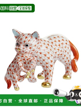 日本直邮HEREND 人偶 VH 咬着小猫的猫 05551