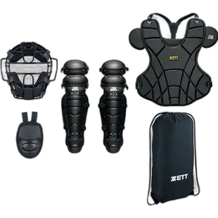 日本直邮ZETT 垒球捕手 4 件套防护装备棒球面罩保护罩 BL303SET-