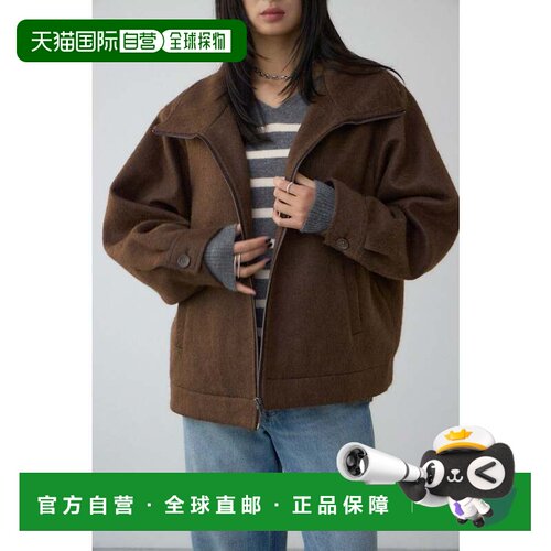 日本直邮MOUSSY 蓬松长款大衣 棕色