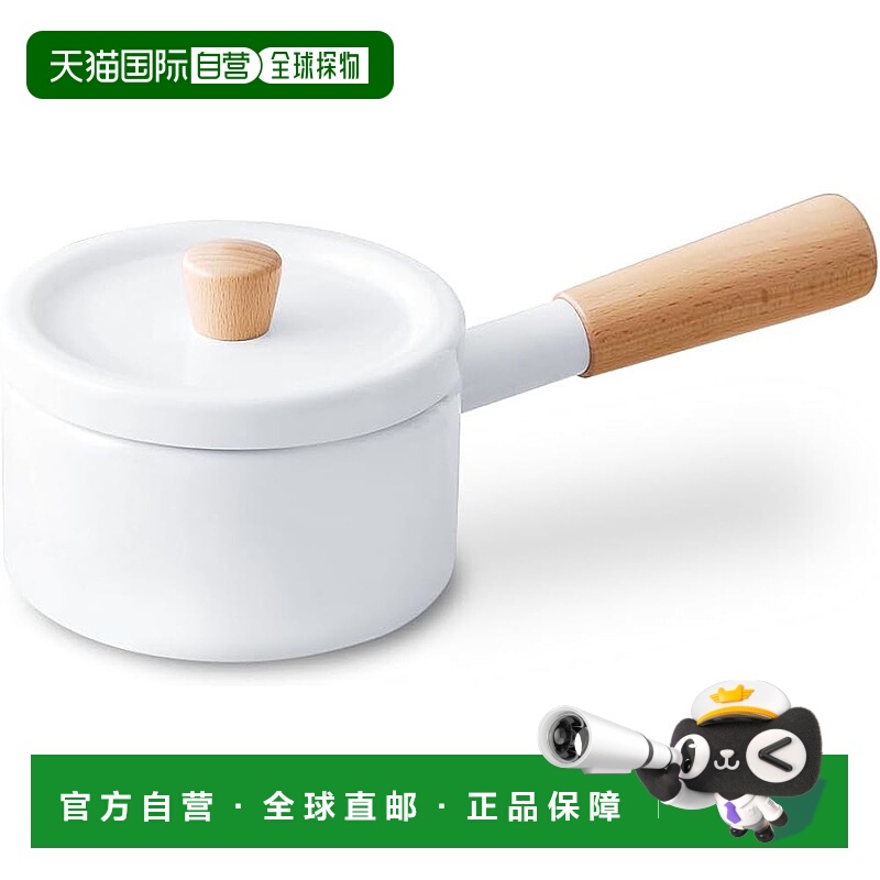 【日本直邮】Iris Ohyama爱丽思欧雅玛 奶锅14cm 米白MLKP-14