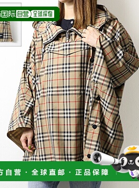 日本直邮Burberry Vintage Check 连帽斗篷 (8066993 A7026) 女士