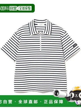 1h可退 日本直邮Scye 女装 宽松条纹半拉链棉质T恤 13041084832