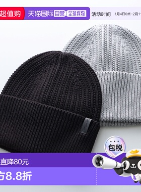 日本直邮Calvin Klein 男士针织帽 CKMC523193皮革 Logo 标签罗纹