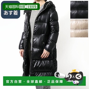 日本直邮HERNO 女士轻质防水尼龙轻外套带斗篷长款连帽黑色 Chant