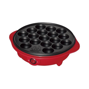 【日本直邮】YAMAZEN山善章鱼烧机章鱼小丸子家用18件红色OP-S18R