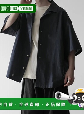 1h可退 日本直邮RUUBON 男女同款亚麻开领衬衫 春夏新款宽松设计