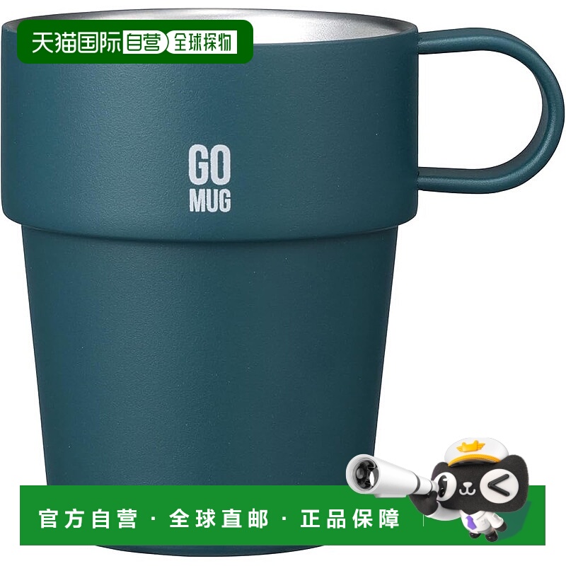 【日本直邮】CB 日本不锈钢马克杯真空隔热双层 285 毫升绿色手柄