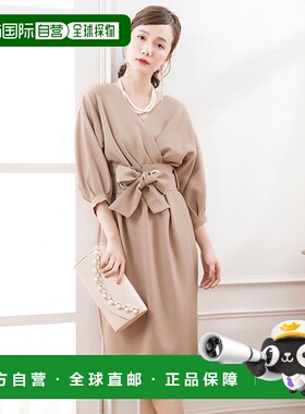 日本直邮日本直邮DRESS+ cy88219 Cache-Coeur 领口腰部系带连衣