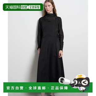 1h可退 日本直邮LANVIN en Bleu 女装 舒适弹力哑光缎面 A字连衣