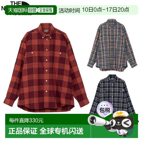 日本直邮The North Face 长袖Frost Forge 法兰绒衬衫 男女通用秋