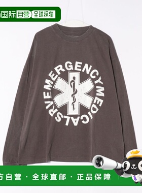 1h可退 日本直邮L.H.P 男女同款 OVERDYE染色宽松长袖T恤 裂纹印