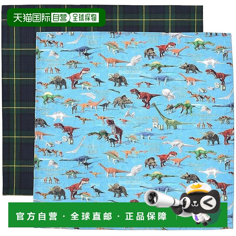 【日本直邮】CCS 男童午餐巾 2枚套 恐龙格纹套 N3902212