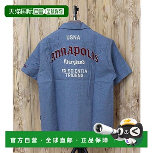 日本直邮AVIREX 安纳波利斯半袖刺绣军事风男士工作衬衫 [AV1129E