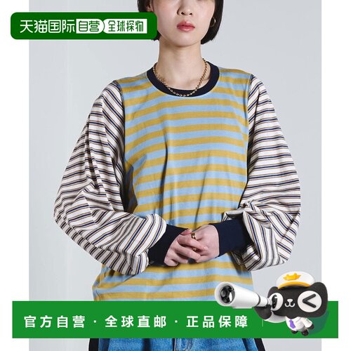 1h可退 日本直邮mici 女装 全棉长袖泡泡袖T恤 206261013002条纹
