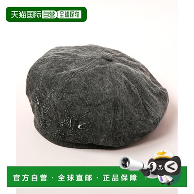 日本直邮CA4LA 男女同款 洗可棉质刺绣八角帽贝雷帽配饰 DOU02042