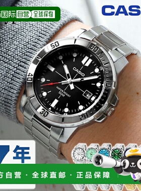 日本直邮卡西欧CASIO石英电池供电 MTP-VD01D-G 标准男士模拟黑色