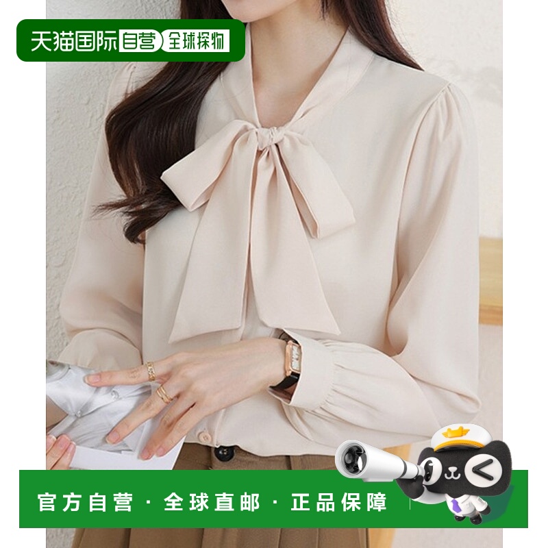 1h可退 日本直邮SEU女士长袖领结蝴蝶结衬衫 seu25ht1010