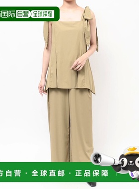 1h可退 日本直邮TONAL 女装 宽松设计 蕾丝蝴蝶结吊带连体裤 6525