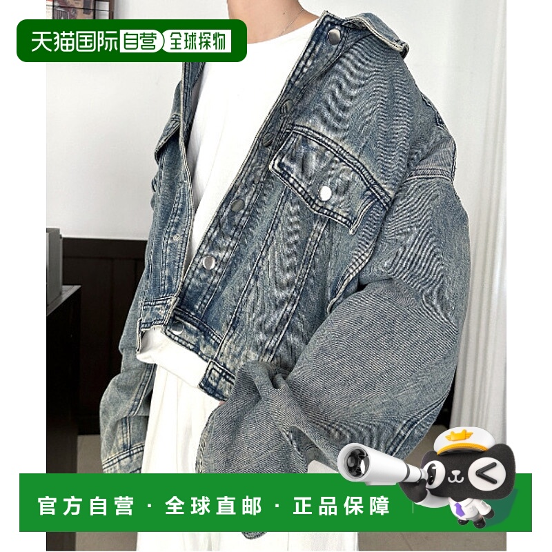 1h可退 日本直邮neos 男女同款复古洗水短款牛仔夹克 K932