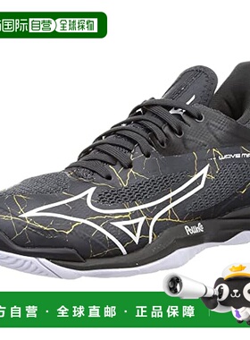 【日本直邮】美津浓 手球鞋 Wave Mirage 4 黑色/金色 X1GA2150