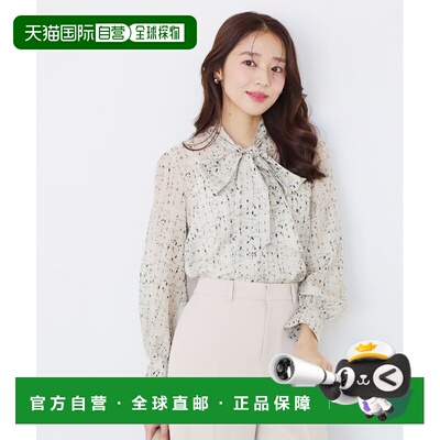 日本直邮COUP DE CHANCE女装印花蝴蝶结衬衫 18785200202601