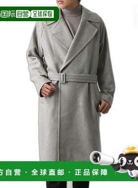 日本直邮HEVO 束带大衣 BRINDISI Q E718 男士混纺双排扣长外套