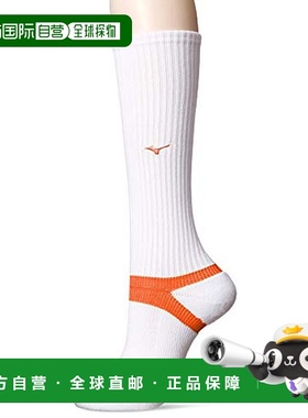 【日本直邮】Mizuno美津浓排球长袜高帮长筒袜白x橙色21-23cm