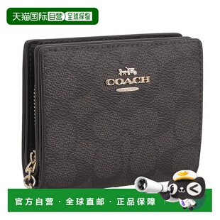 日本直邮Coach蔻驰 钱包 女士 两折钱包 胡桃木色  黑色 SNAP