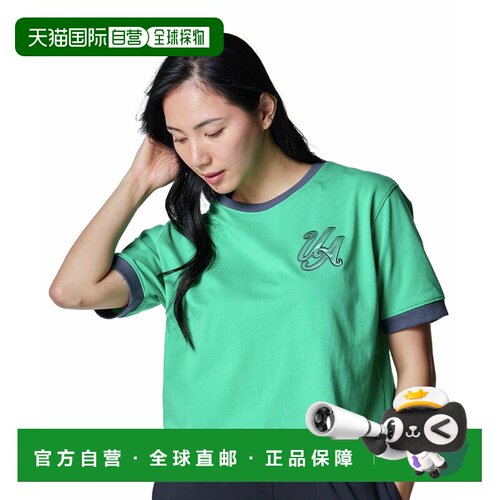 日本直邮Under Armour UA 宽松舒适字母短袖 落肩袖T恤 女款 潮绿