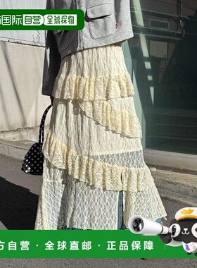 日本直邮官方授权 CIAOPANIC 蕾丝直筒不规则下摆长款半身裙