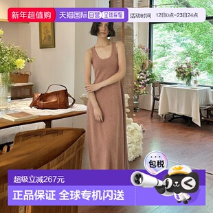 日本直邮MOUSSY 有机棉针织连衣裙 正反领口不同设计 [MO1164EW03