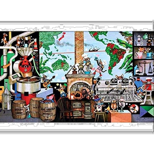 【日本直邮】Appleone 拼图500片 藤城清治 咖啡豆人生之源 38x53