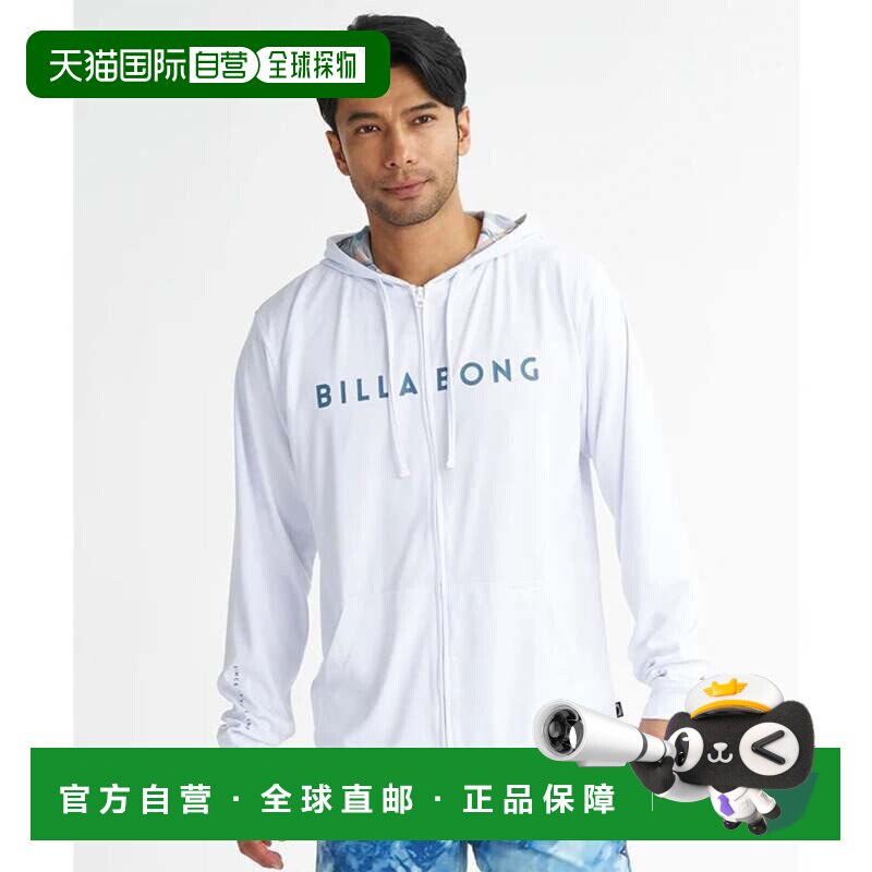 日本直邮BILLABONG 男士泳衣 防晒衣 拉链连帽外套 UV防晒 白色