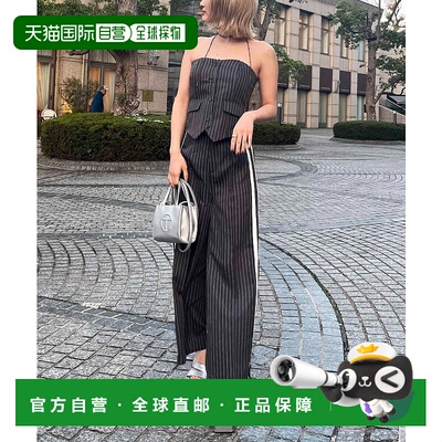 1h可退 日本直邮SPIRALGIRL 女士侧边剪裁条纹套装 62412512上衣