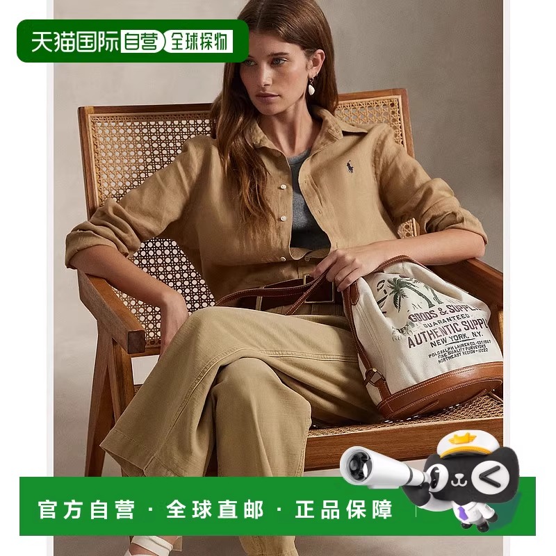 1h可退 日本直邮Polo Ralph Lauren 女士经典款麻质长袖衬衫 WMPO