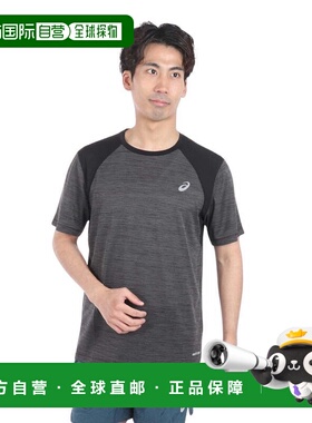 日本直邮ASICS 男士跑步半袖衬衫 2011C992.001 跑步衬衫