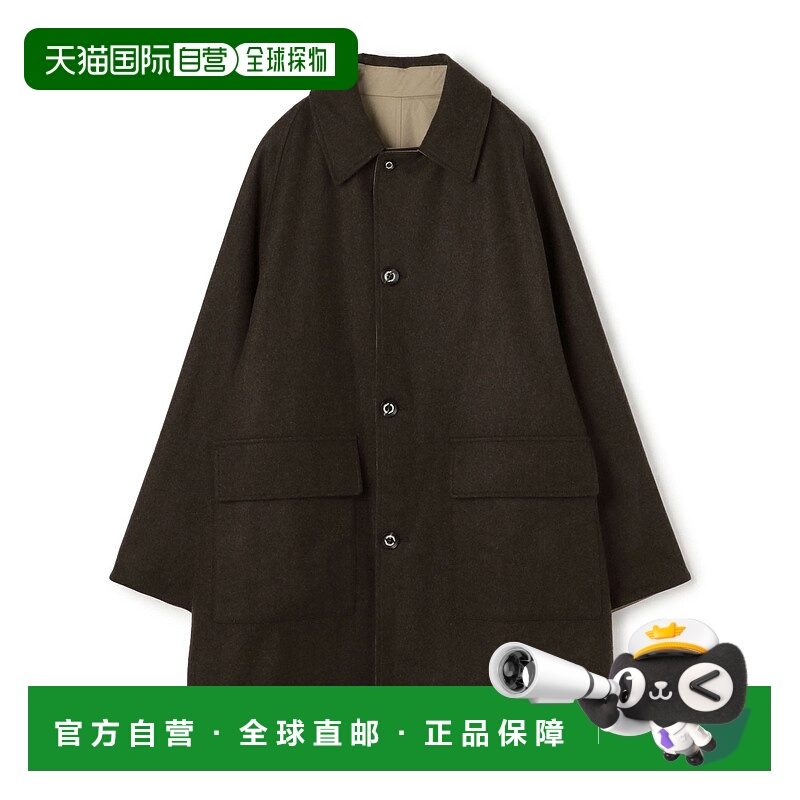 1h可退 日本直邮INVERTERE 男士羊毛棉质双面穿立领大衣 英国制造